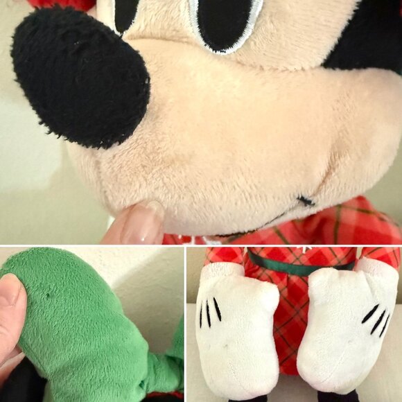 Disney Minnie Mouse Holiday Plush 20 Inch Red Plaid Dress Green Bow 2020 Edition - Picture 5 of 14